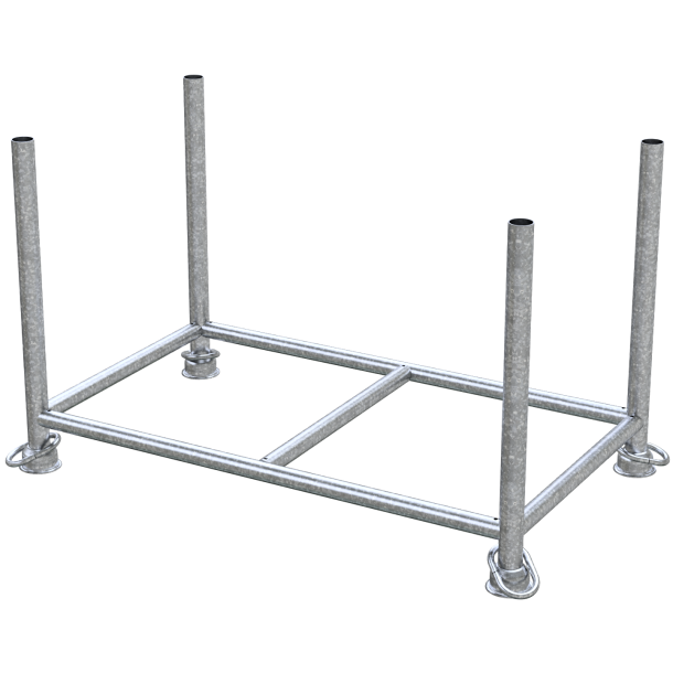 Stackable pallet | 1,30m x 0,70m x 0,70m | galvanized | with closed hook